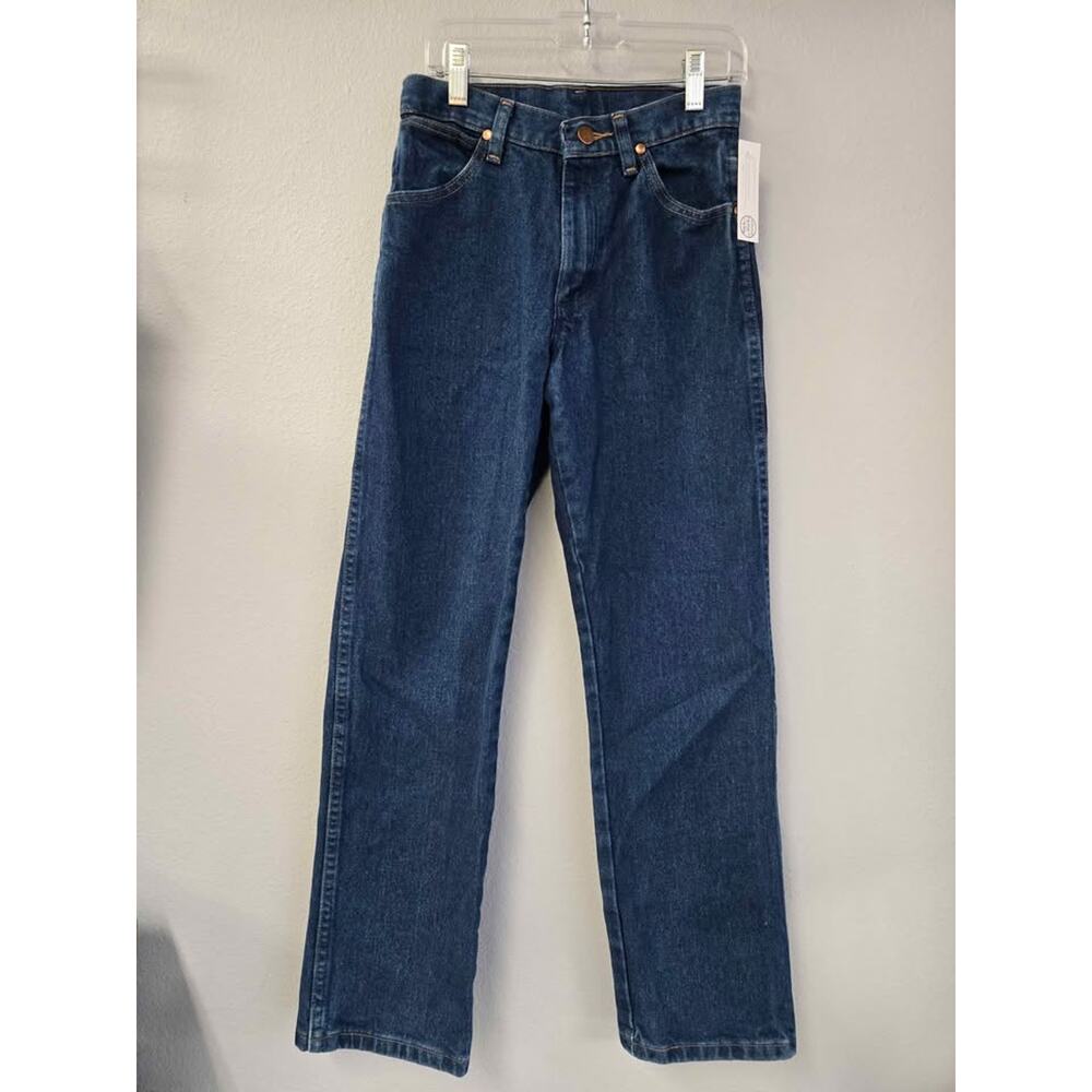 Wrangler Boys Dark Wash Slim Fit Denim Straight Leg Jeans Size 14 Slim‎